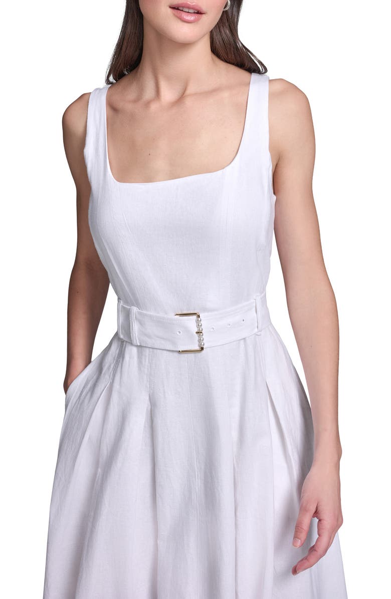KARL LAGERFELD Belted Fit & Flare Dress, Alternate, color, 