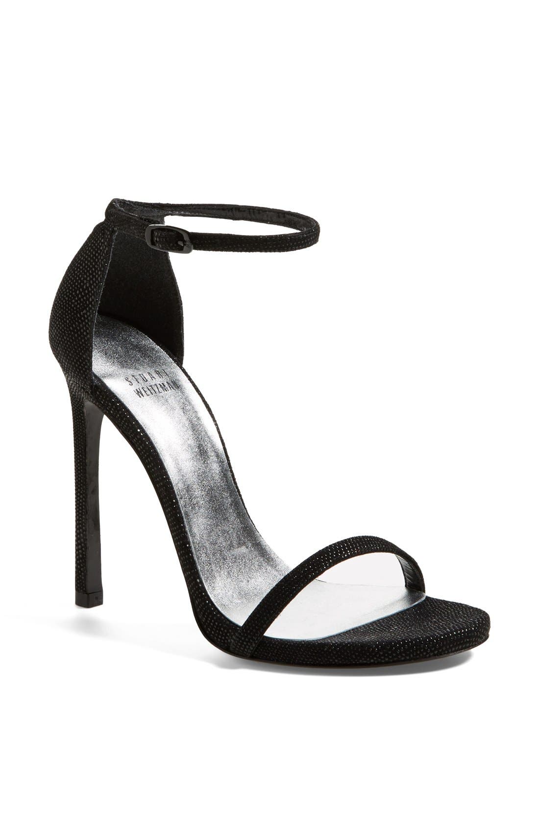 'Nudist' Sandal, Main, color, BLACK GOOSE BUMP