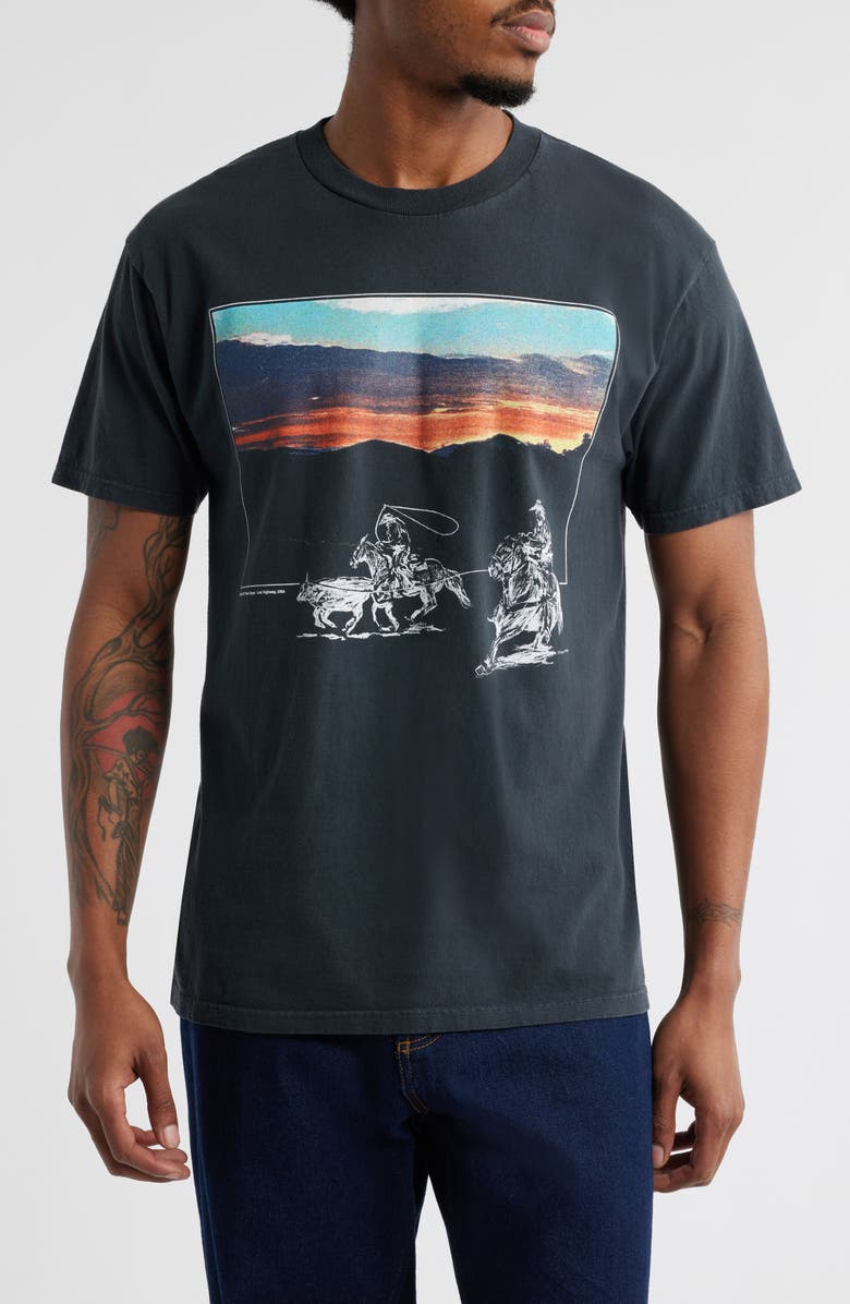 ONE OF THESE DAYS In Another Time Graphic T-Shirt, Main, color, Washed Black