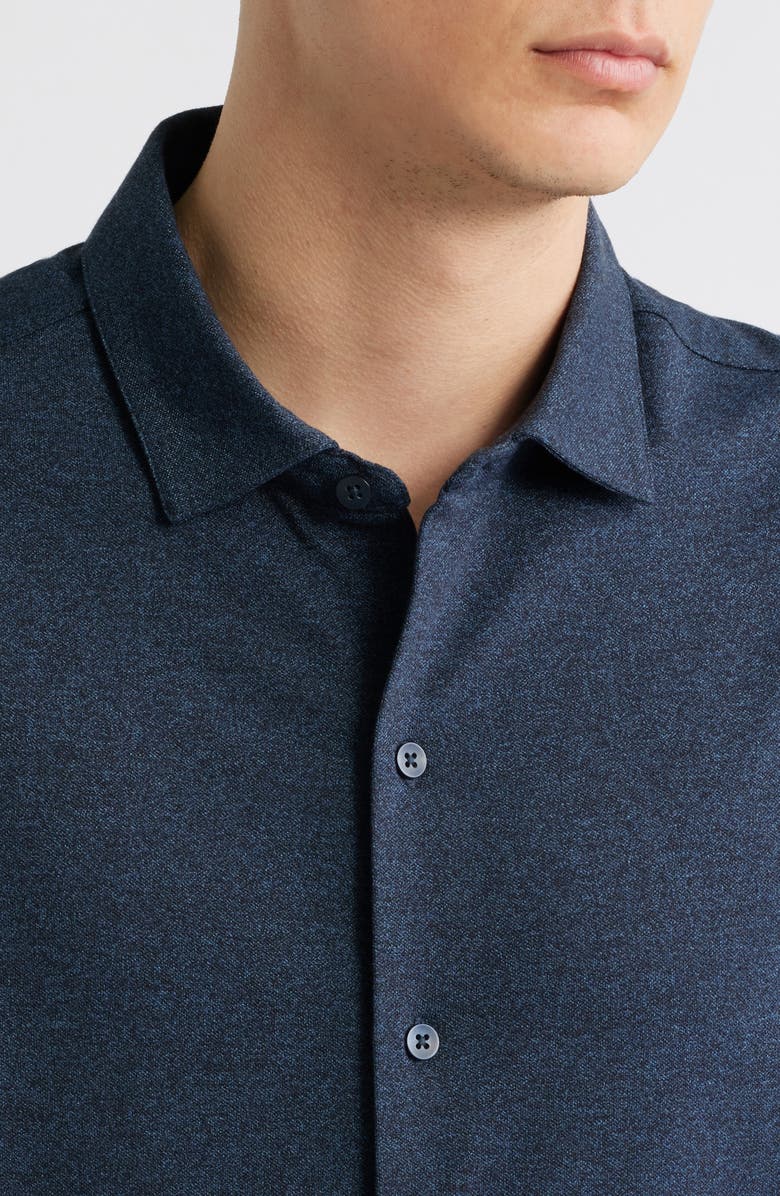 Robert Barakett Harker Short Sleeve Knit Button-Up Shirt, Alternate, color, Navy
