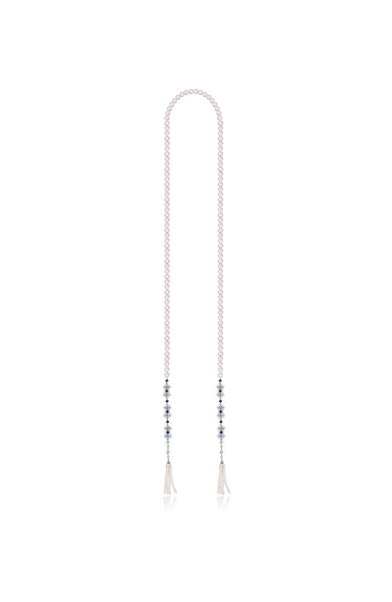 RETRO CHIC Art Deco Long Necklace, Main, color, Silver