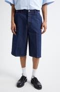 AMI PARIS Loose Fit Denim Bermuda Shorts