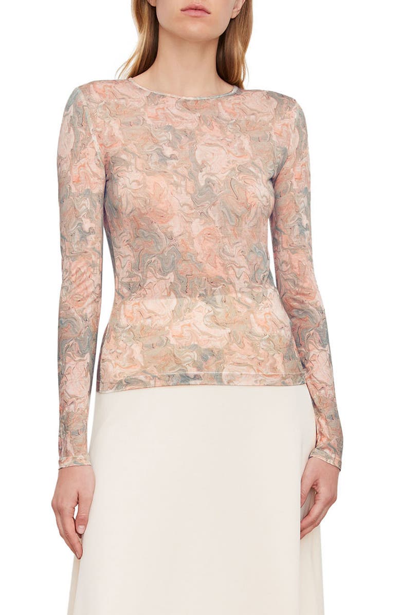 Vince Marble Print Long Sleeve T-Shirt, Main, color, 