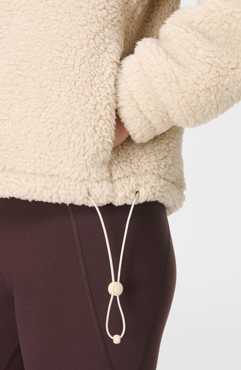 Sweaty Betty Canyon Front Zip High Pile Fleece Jacket, Alternate, color, Barley Beige