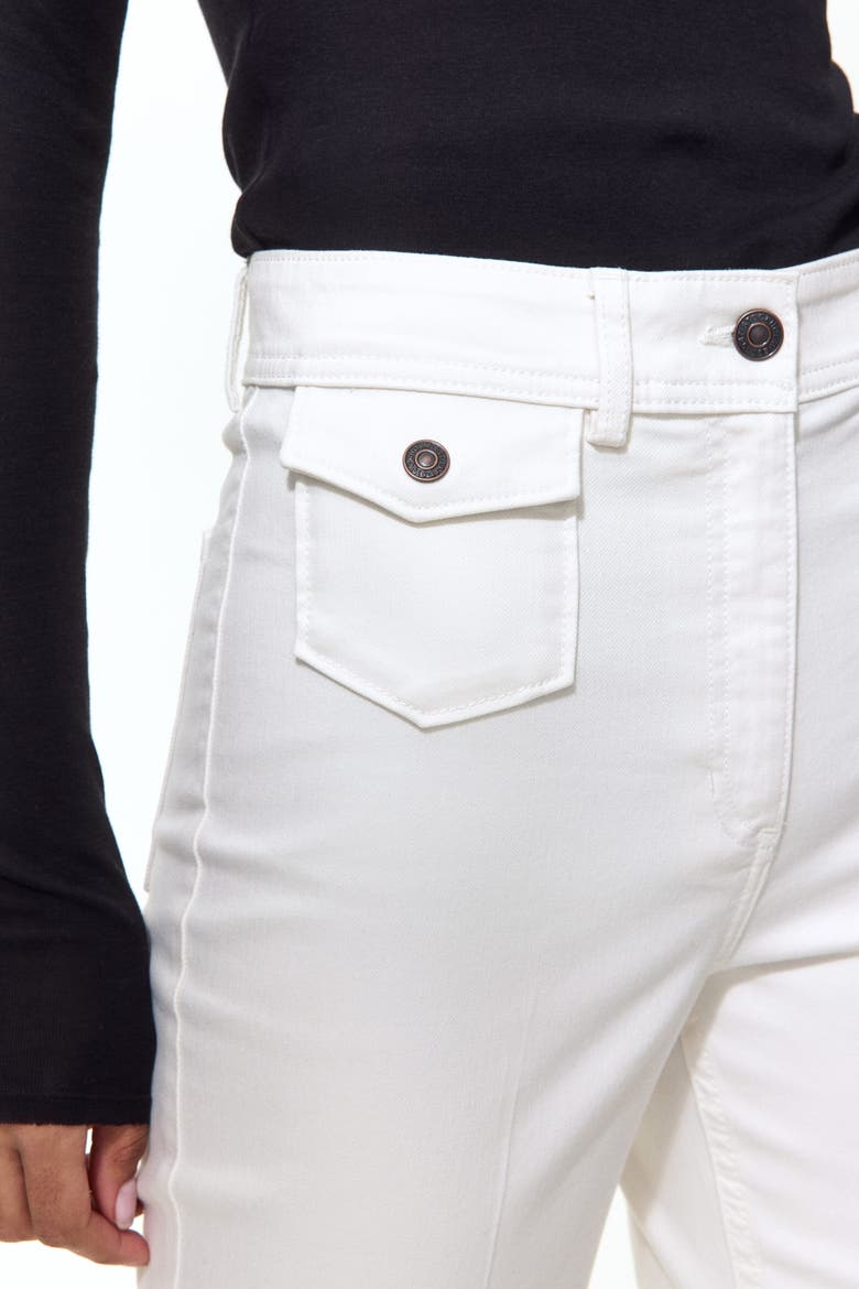 Flared Ankle-length Trousers, Alternate, color, White