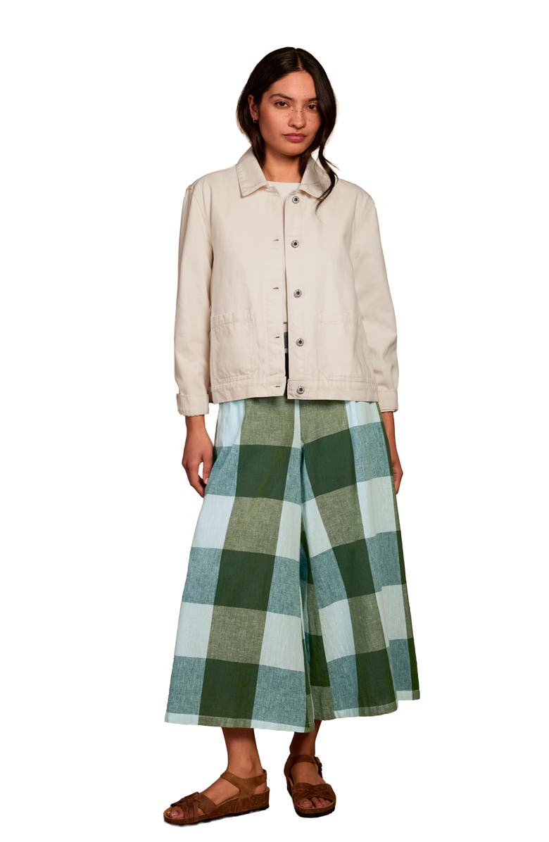 Celtic & Co. Wide Leg Ankle Grazer Culottes, Alternate, color, Green Multi Check