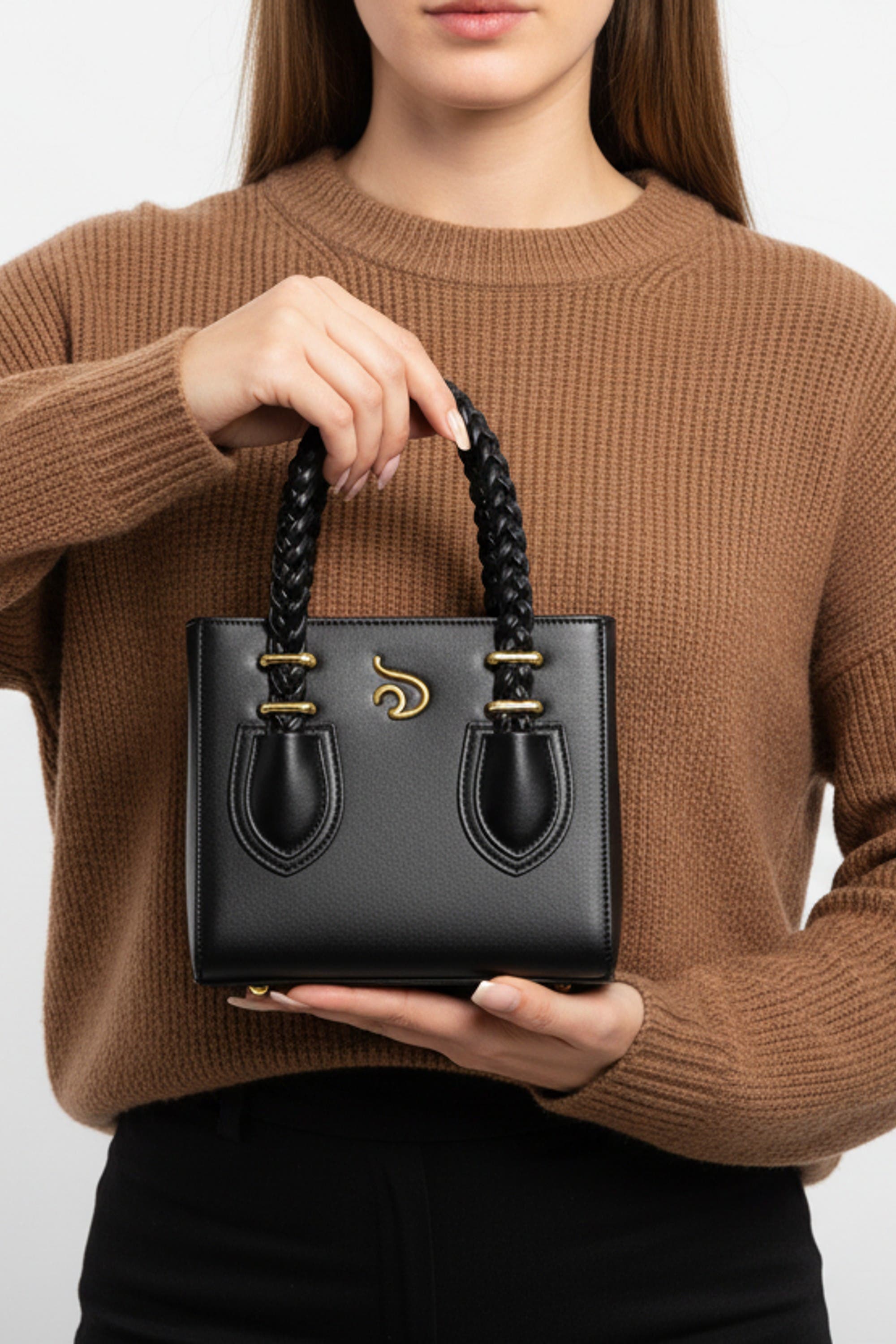 Mèsan Boxy Tote, Alternate, color, Black And Gold