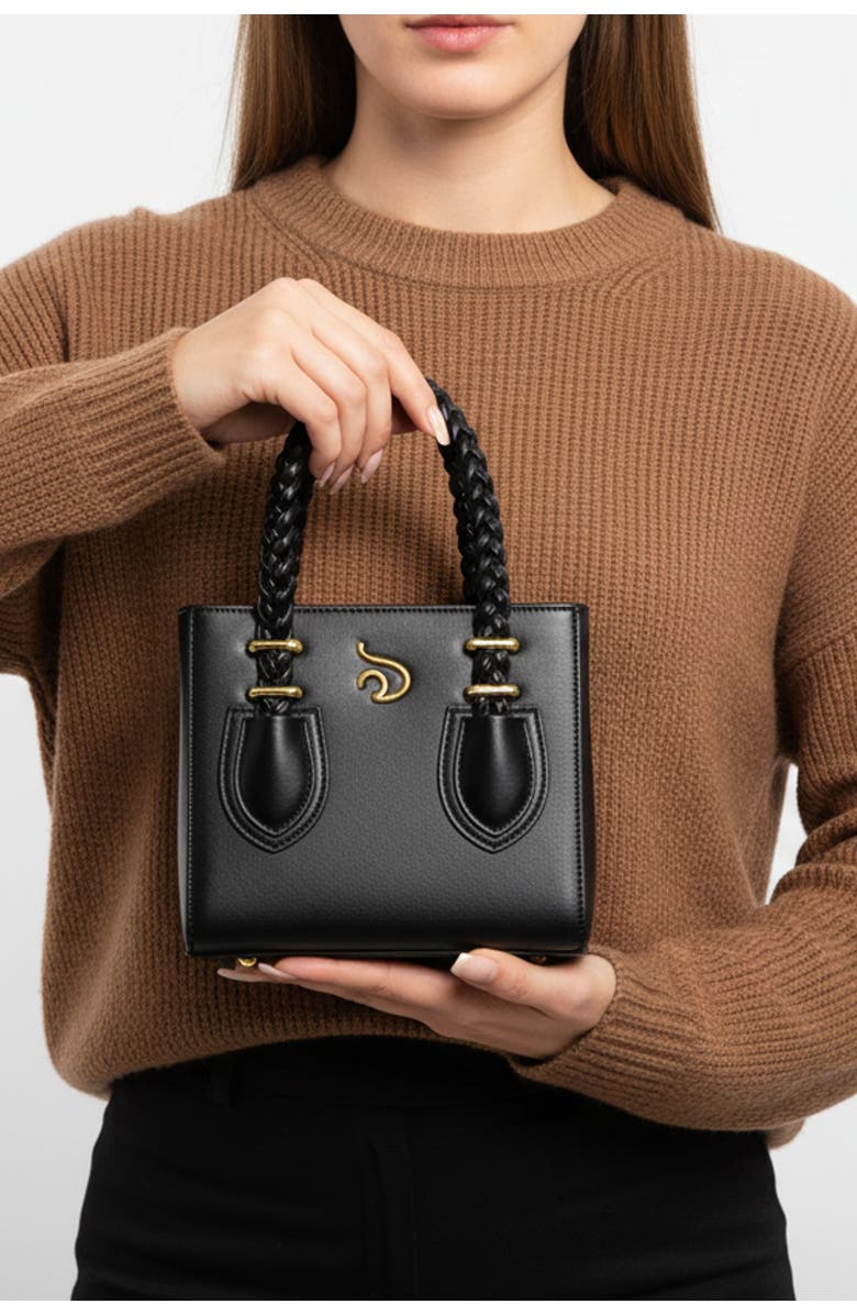 Mèsan Boxy Tote, Alternate, color, Black And Gold