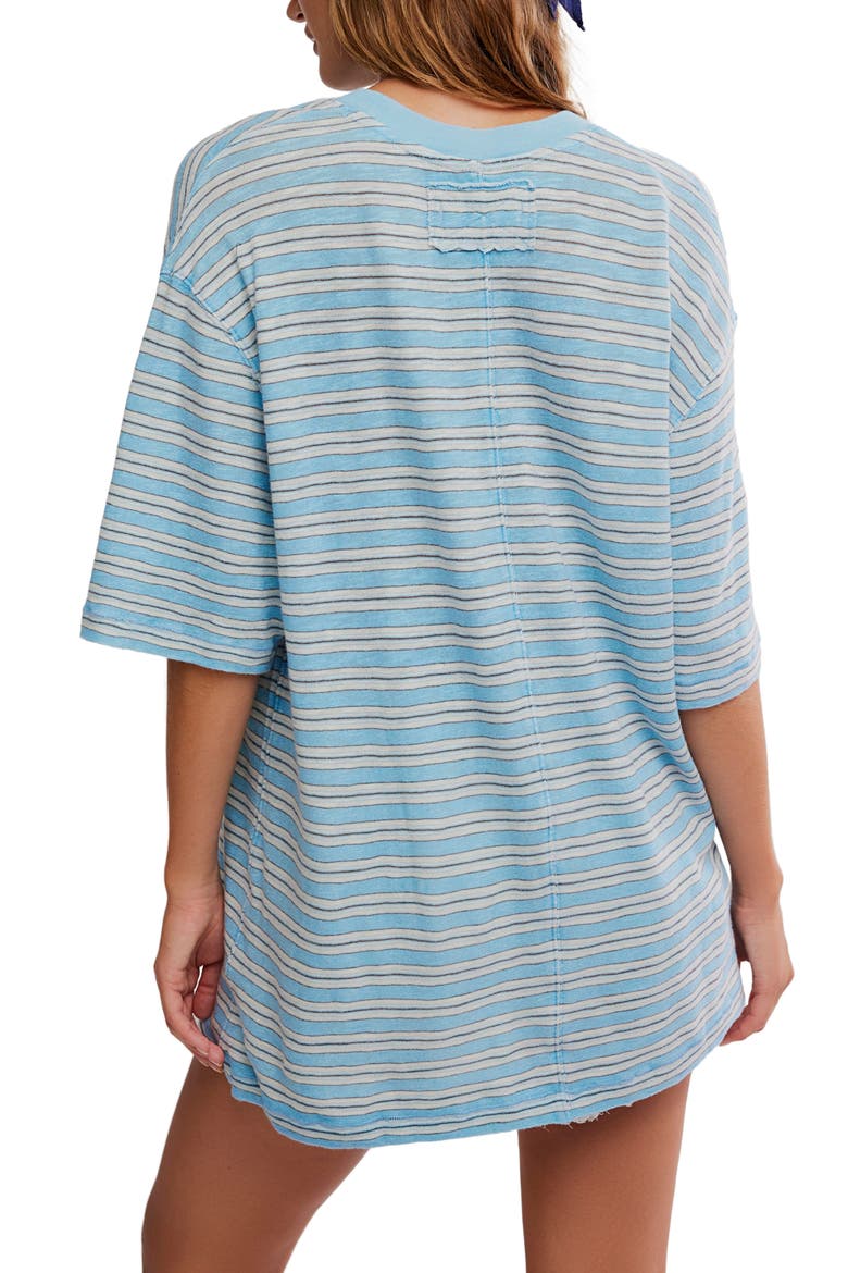 Allover Stripe Cotton T-Shirt, Alternate, color, BLISSFUL BLUE COMBO