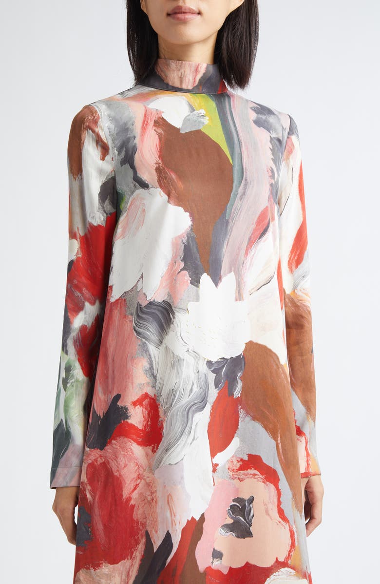 Stine Goya Paint Print Long Sleeve Dress, Alternate, color, My Garden