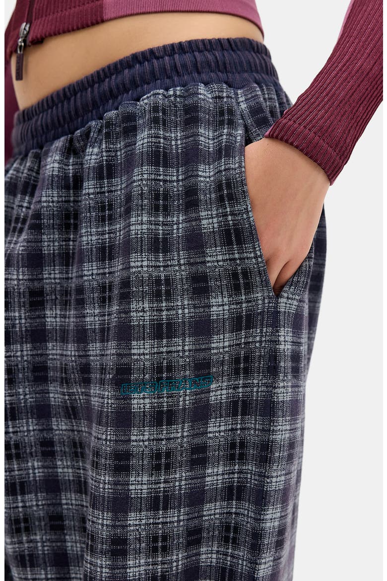 Harri Check Baggy Sweatpants, Alternate, color, NAVY