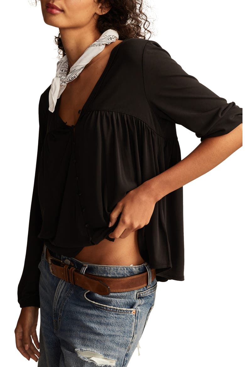 Button & Loop Top, Alternate, color, JET BLACK