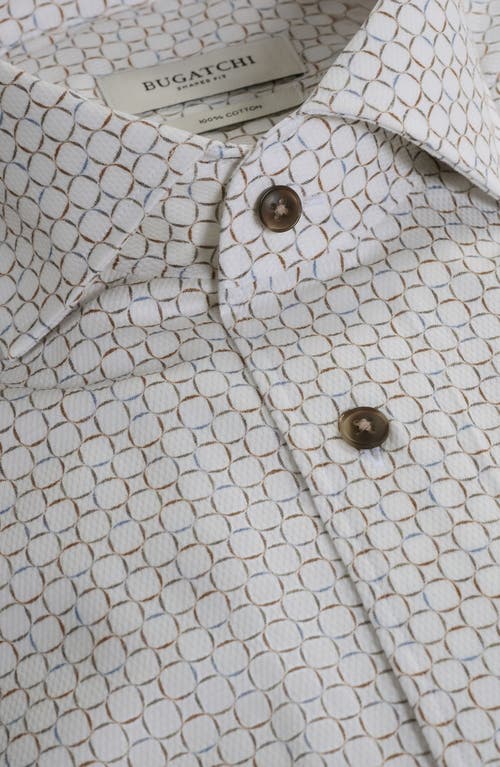 Bugatchi Alvin Shaped Fit Geo Print Button-up Shirt In Gray