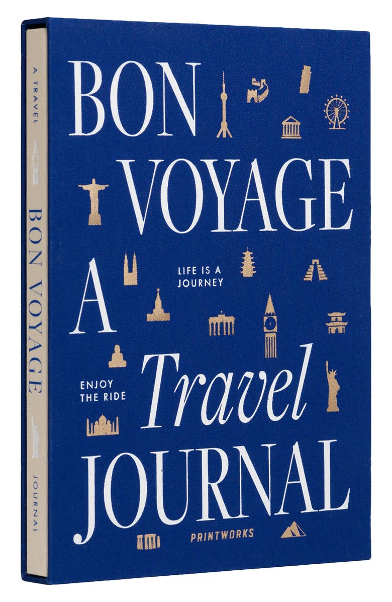 PRINTWORKS Bon Voyage Travel Journal, Alternate, color, Blue