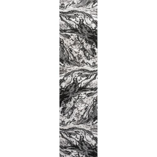 Jonathan Y Swirl Marbled Abstract Area Rug In Black/ivory