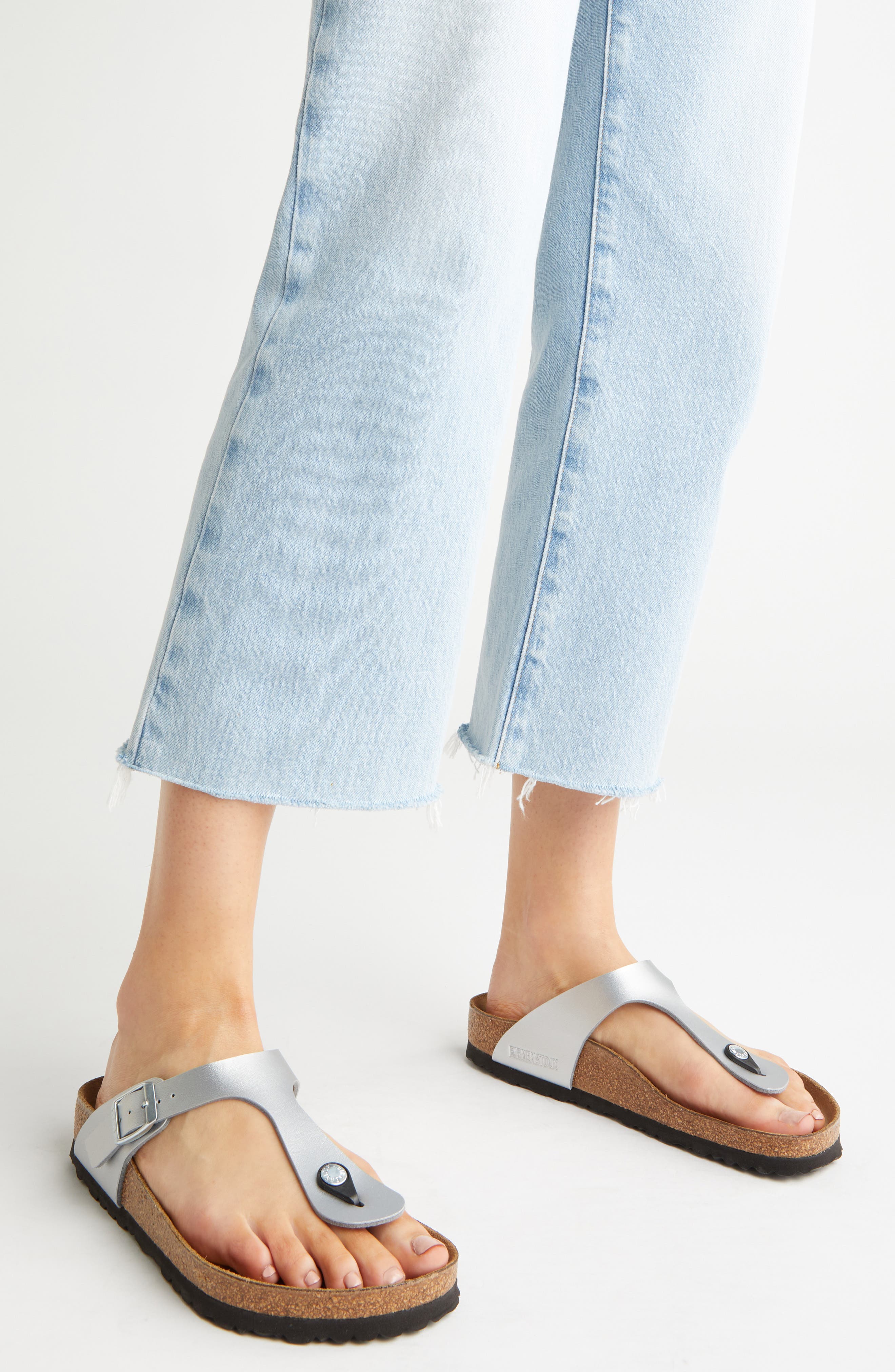 Gizeh Birko-Flor Sandal, Alternate, color, SILVER