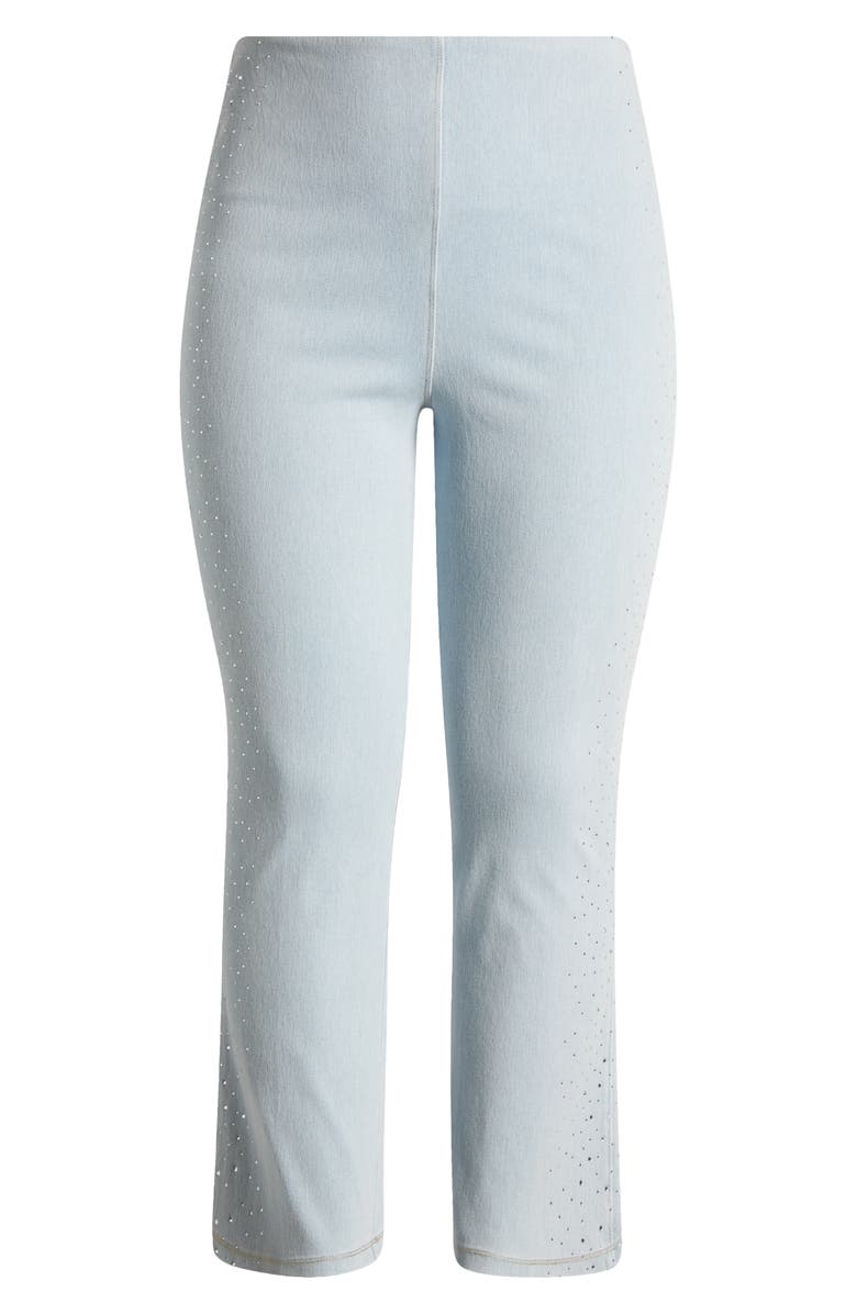 Lysse Crystal Embellished Pull-On Baby Bootcut Ankle Jeans, Alternate, color, Tinted Blue