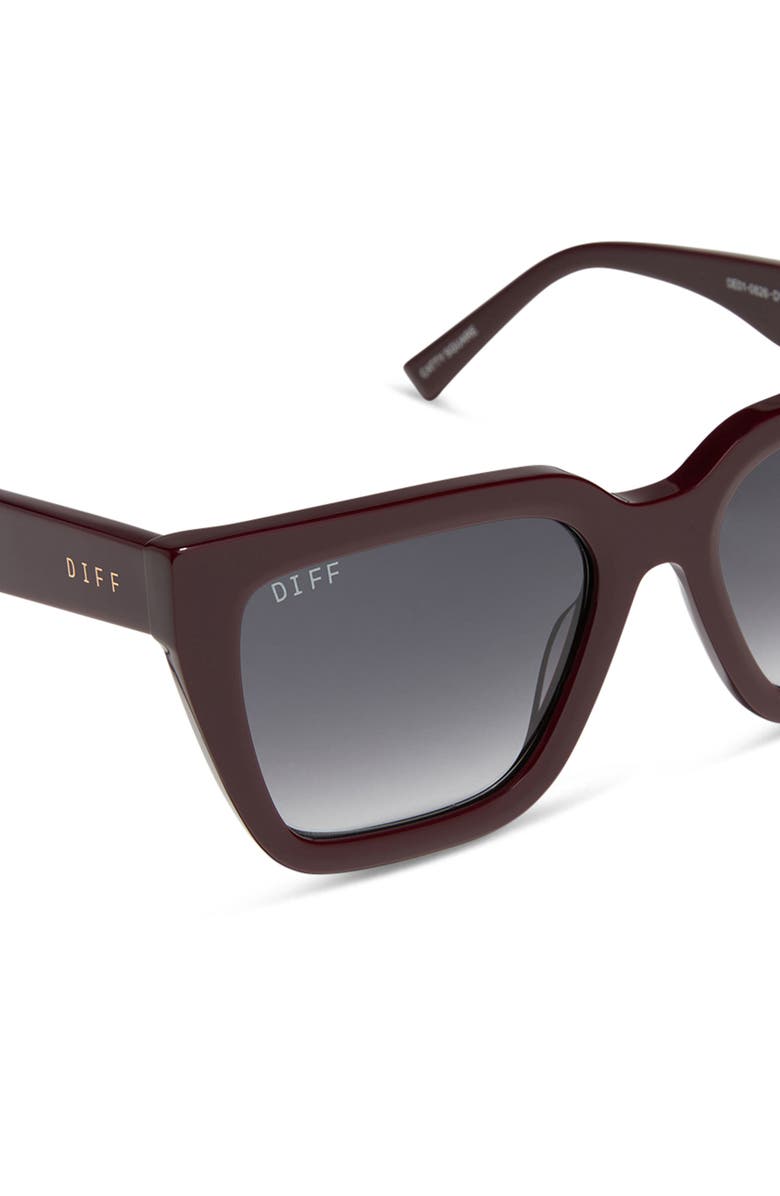 DIFF Amara 54mm Square Sunglasses, Alternate, color, Dark Cherry/ Grey Gradient