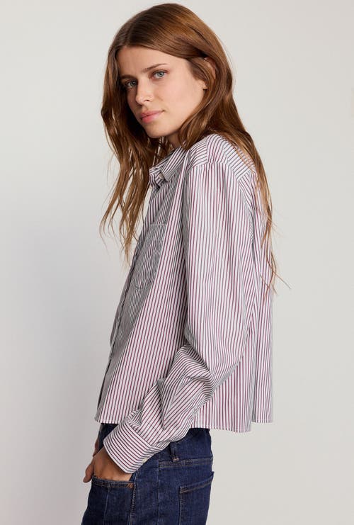 The Shirt By Rochelle Behrens The Long Sleeve Boxy Crop Shirt In Multi