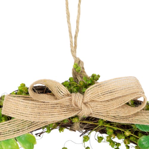 Northlight Spring Floral Easter Wreath With Peering Rabbit In Brown
