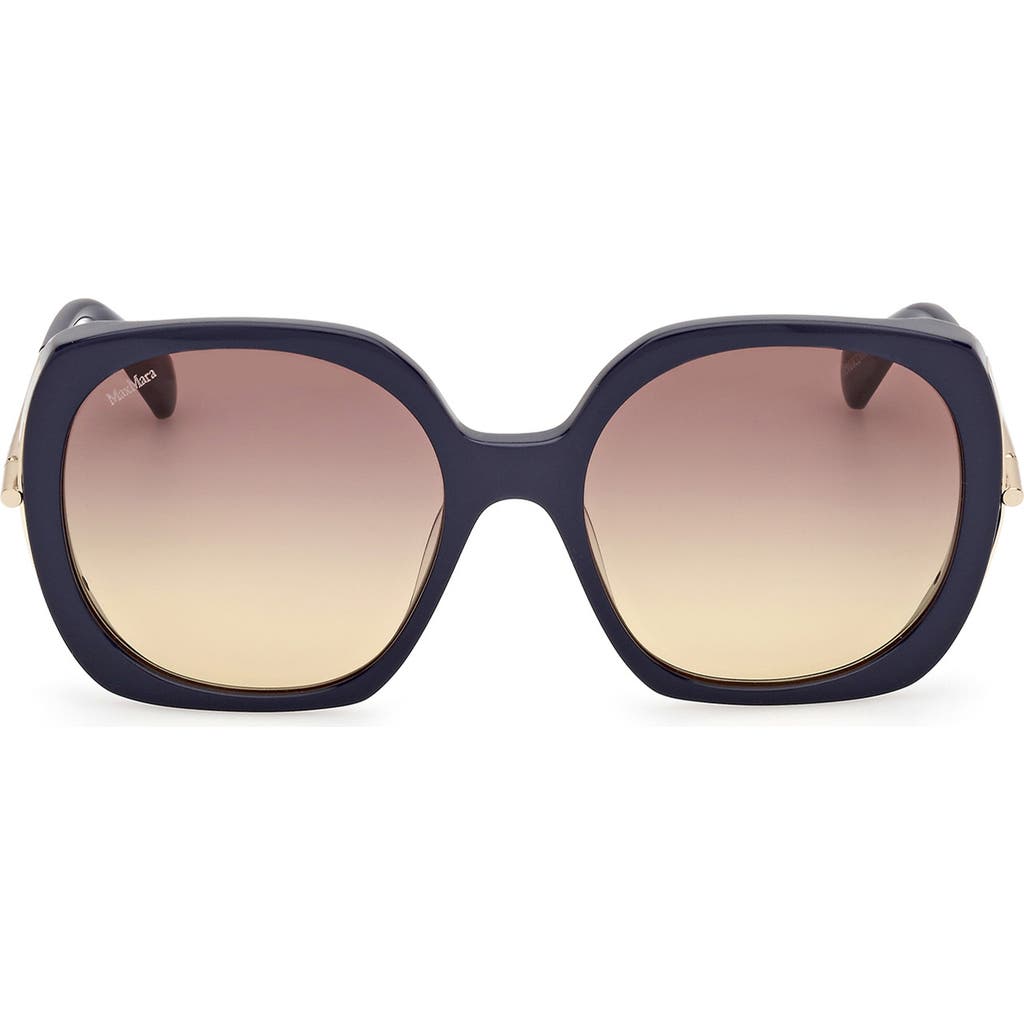 Max Mara Women's Malibu9 58mm Butterfly Sunglasses In Navy/pale Gold/brown