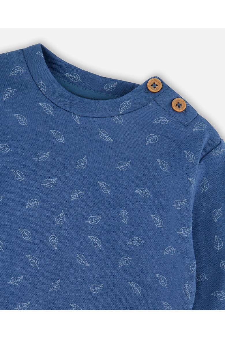 Organic Cotton Pant and Top Set Leaf, Alternate, color, Blue