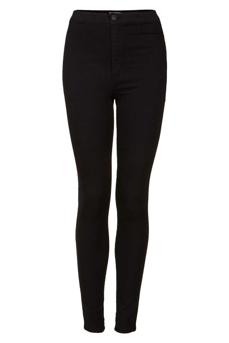 Moto 'Joni' High Rise Skinny Jeans, Alternate, color, BLACK