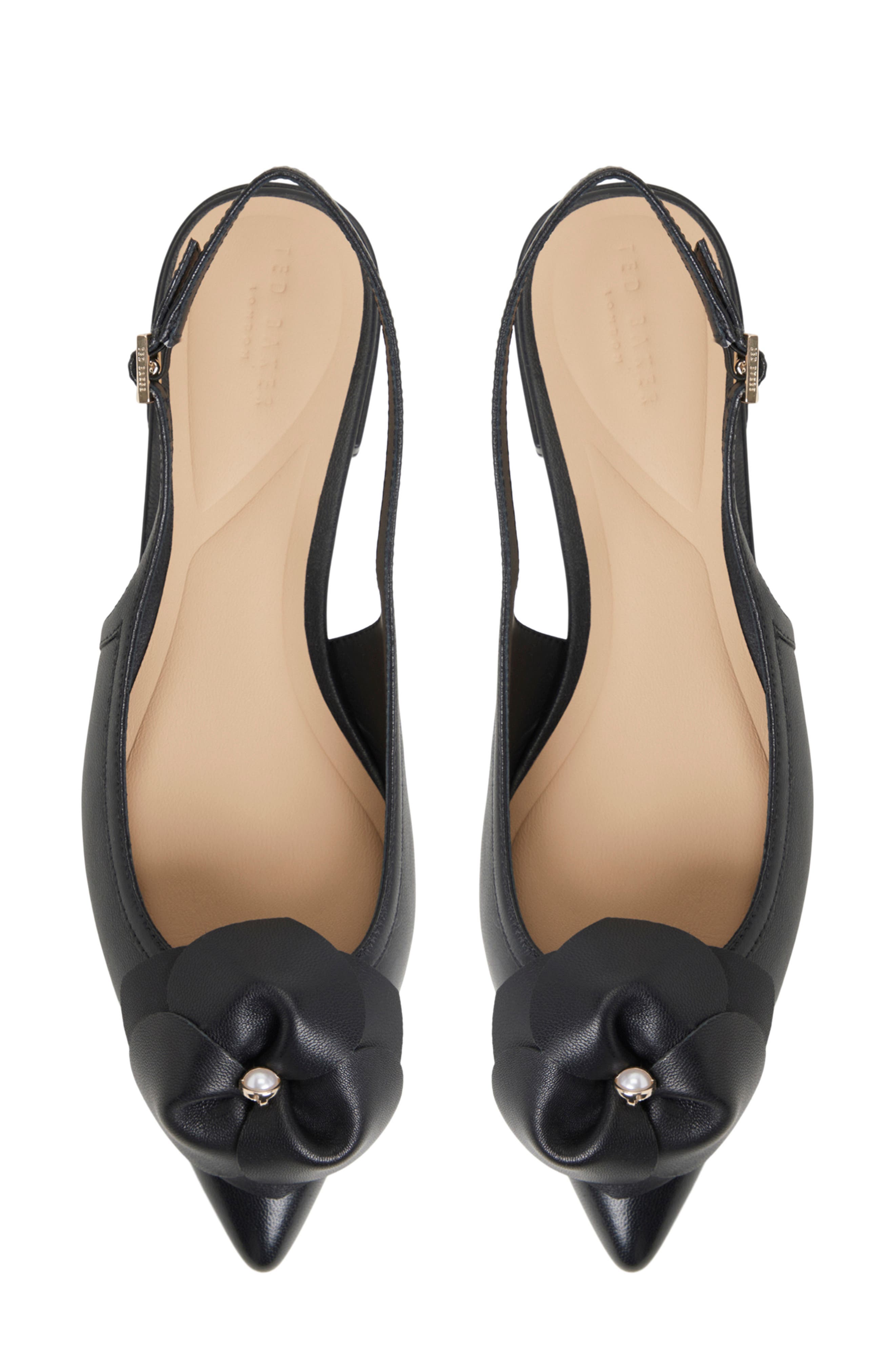 Ted Baker London Lili Rose Pointed Toe Slingback Flat, Alternate, color, Black