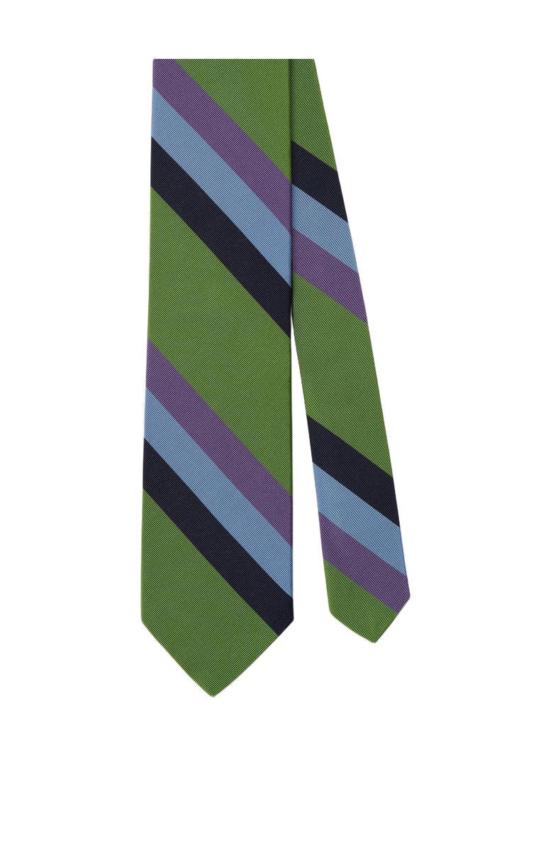 Robert Talbott Robert Bold Silk Cotton Stripe Best of Class Necktie, Main, color, Green Multi