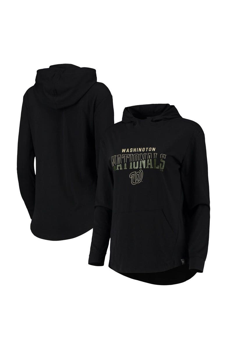 LEVELWEAR Women's Levelwear Black Washington Nationals Vivid Scuba Neck Pullover Hoodie, Main, color, Black