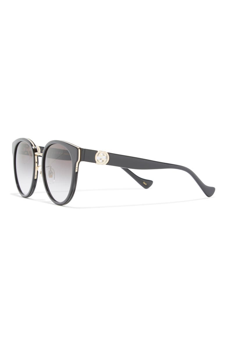 56mm Round Sunglasses, Alternate, color, BLACK BLACK GREY