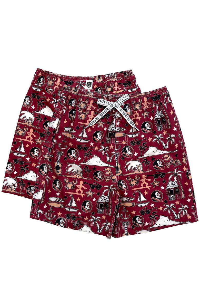 Wes & Willy Youth Wes & Willy Garnet Florida State Seminoles Luau Swim Trunks, Main, color, 