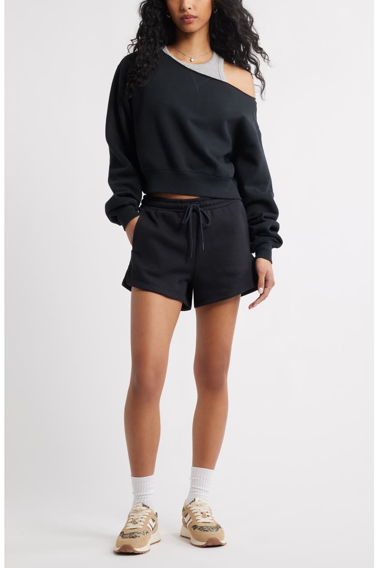 Mini Sweat Shorts, Alternate, color, BLACK JET