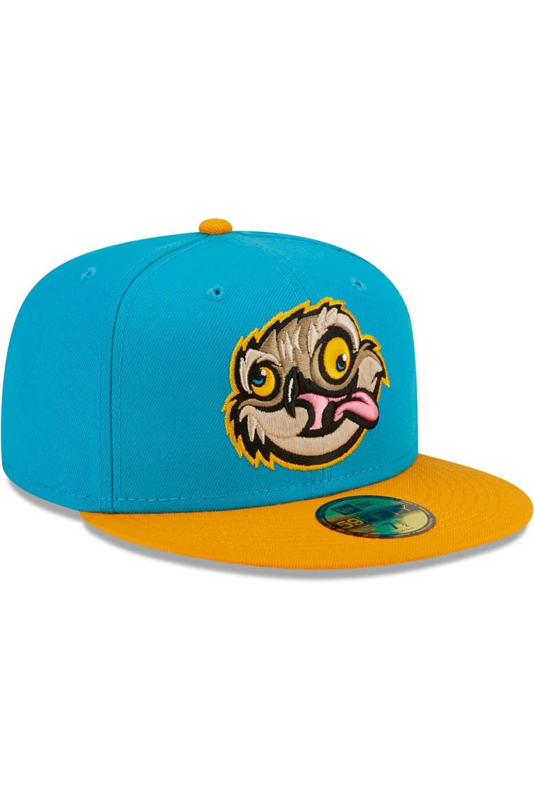 Men's New Era Aqua/Orange Locos de Lansing Copa De La Diversion 59FIFTY Fitted Hat, Alternate, color, Aqua