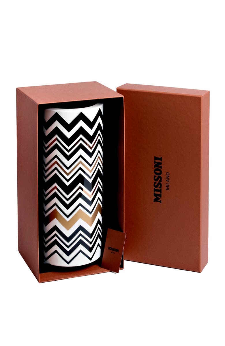 Missoni Home Tableware High Vase ZIG ZAG Gold diam. 6.3", H 14", Alternate, color, Multicolor