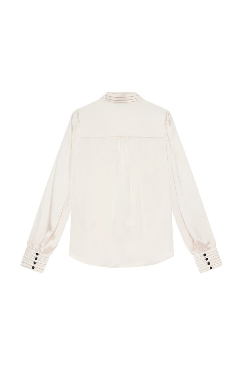 Contrast Satin Blouse, Alternate, color, Cream