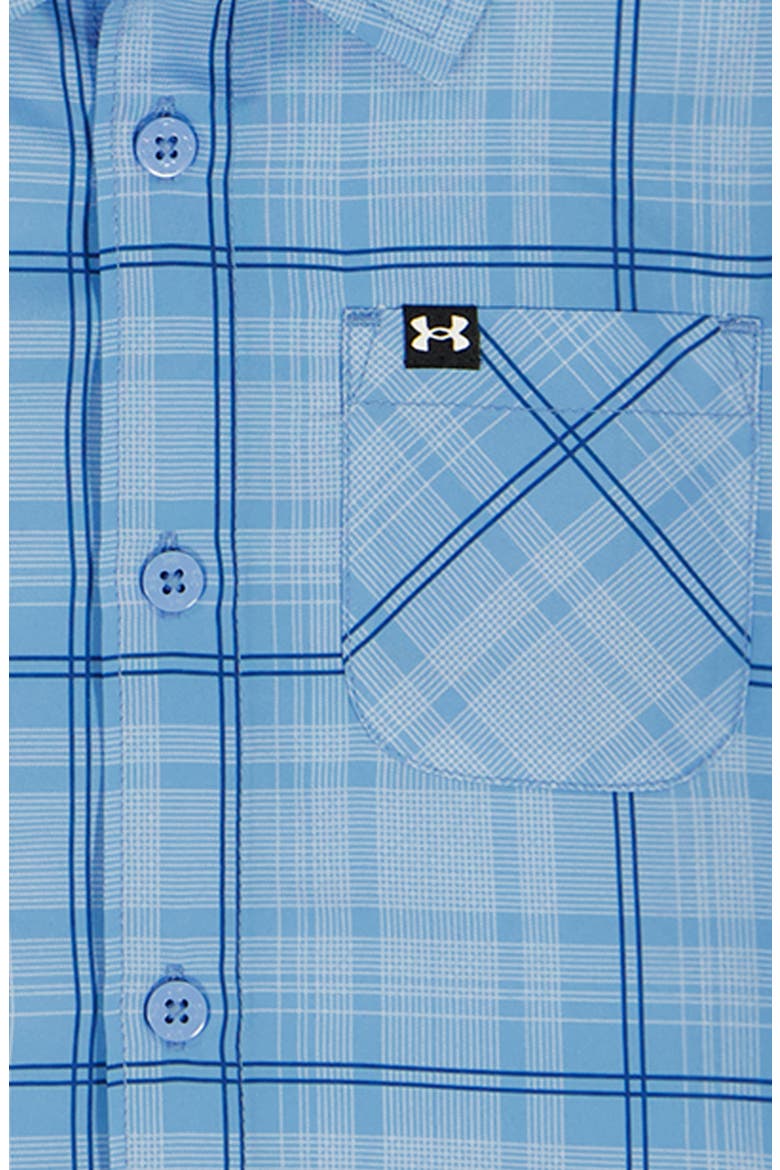 Kids' Plaid Button-Up Shirt & Shorts Set, Alternate, color, HORIZON BLUE