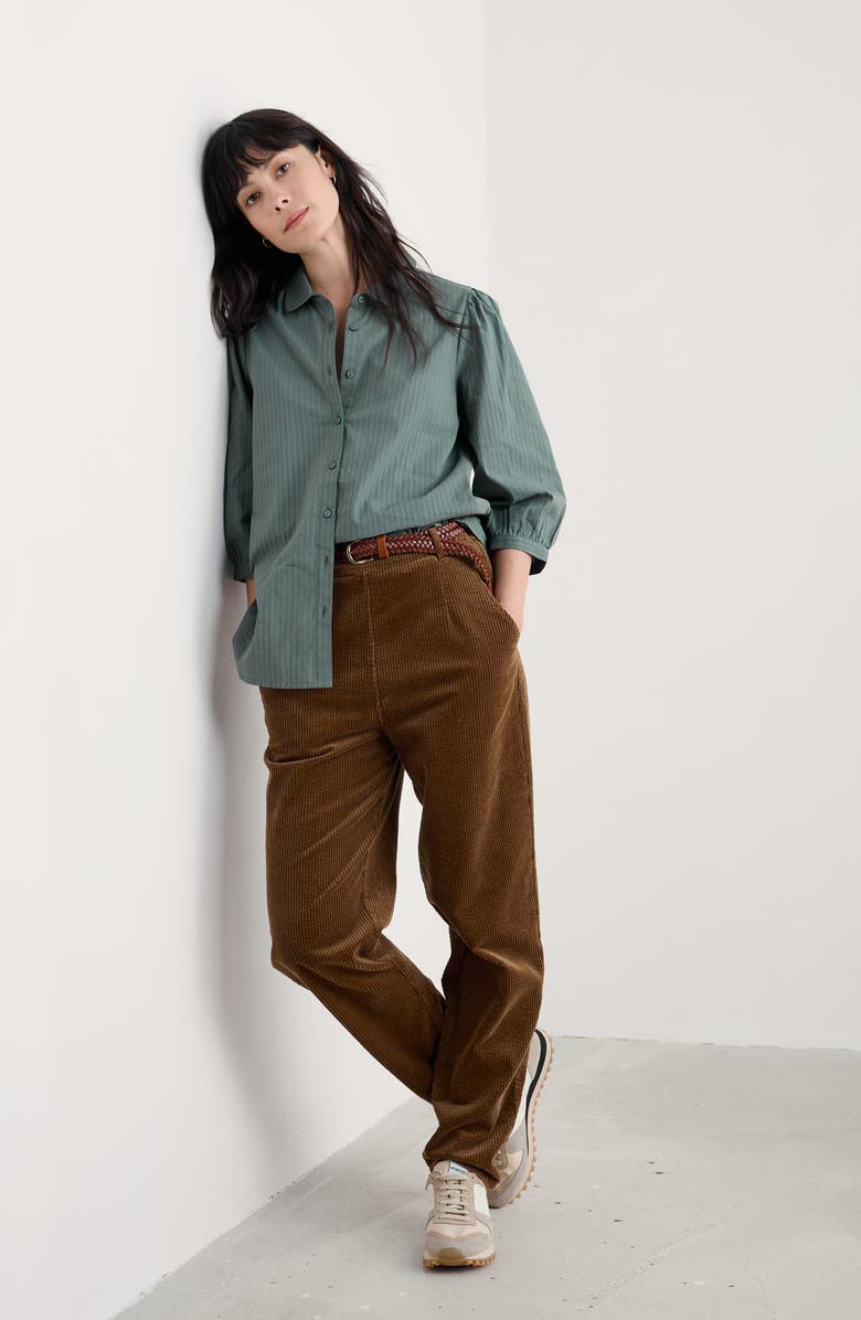 Seasalt Cornwall Hope Cottage Organic Cotton Button-Up Shirt, Alternate, color, Cliff