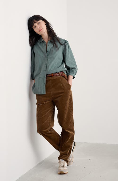 Seasalt Cornwall Hope Cottage Organic Cotton Button-up Shirt In Brown