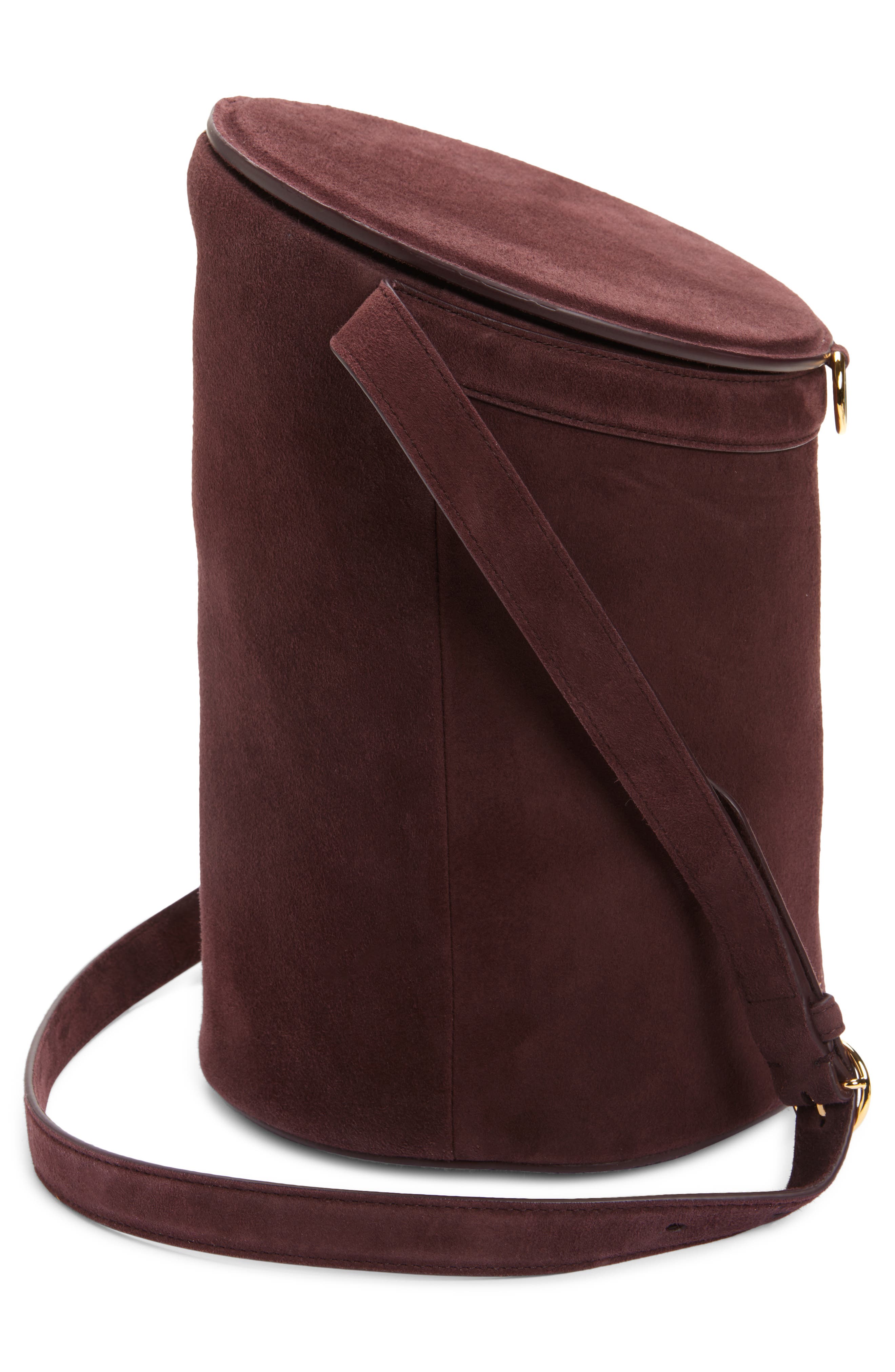 Alaïa Medium La Canette Suede Shoulder Bag, Alternate, color, Rouge Grenat