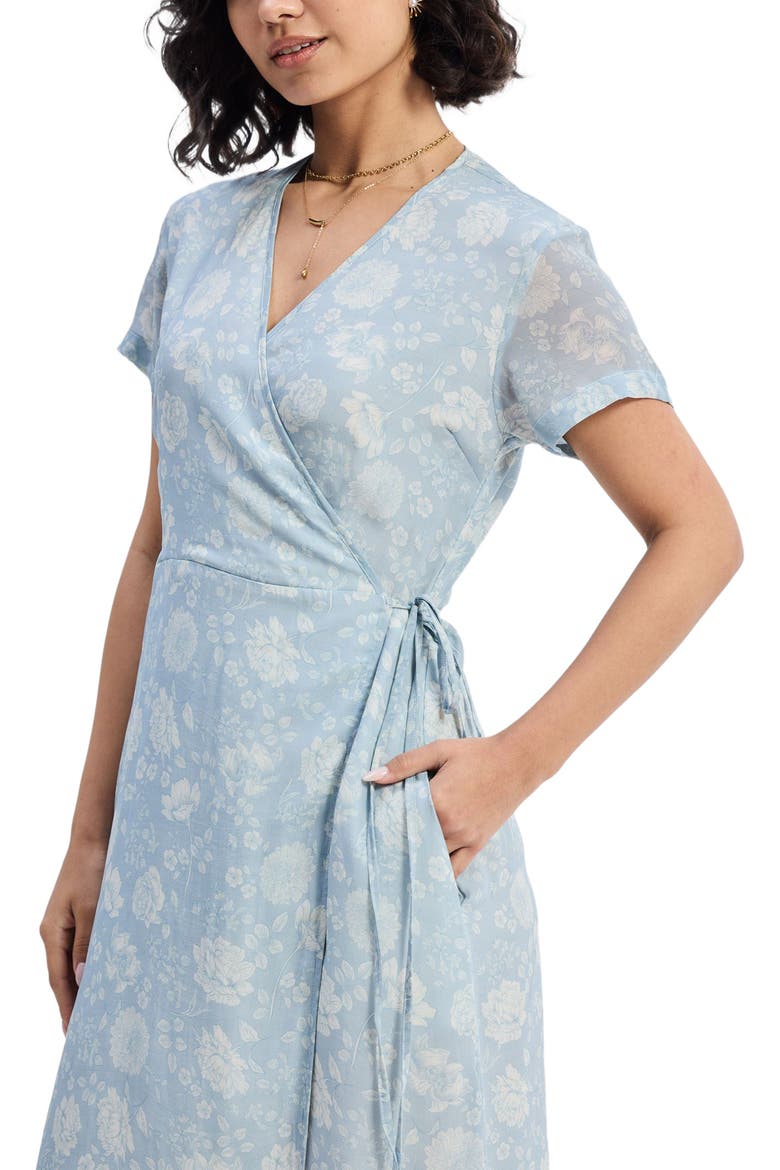 Maxi Wrap Dress in Florals, Alternate, color, Floral Whispers