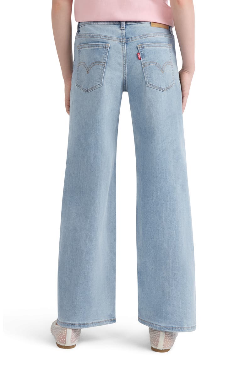 Kids' Bow Wide Leg Jeans, Alternate, color, AURA