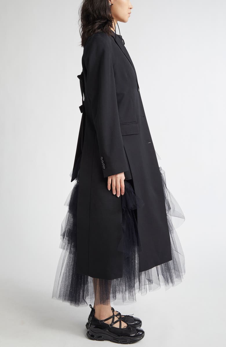 Simone Rocha Cutout Bow Detail Worsted Coat, Alternate, color, 