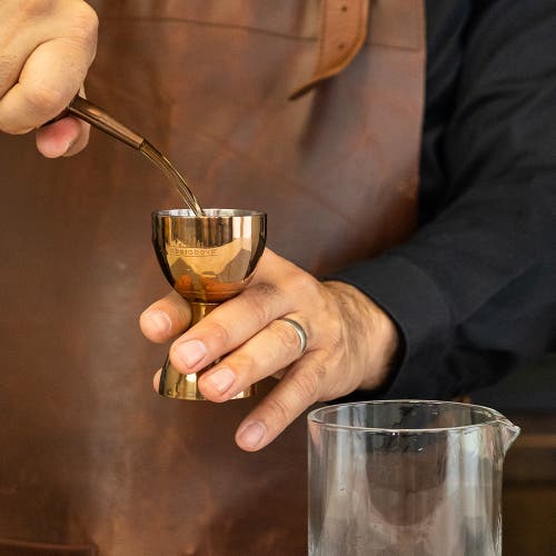 A Bar Above Antique Copper Bell Cocktail Jigger In Antique Copper