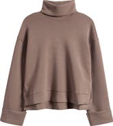 SPANX® Cuffed Sleeve Crop Turtleneck Sweatshirt