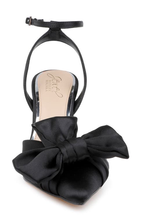 Jewel Badgley Mischka Francine Ankle Strap Pointed Toe Sandal In Black