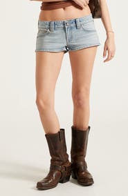 PacSun Tatum Stripe Low Rise Denim Micro Shorts