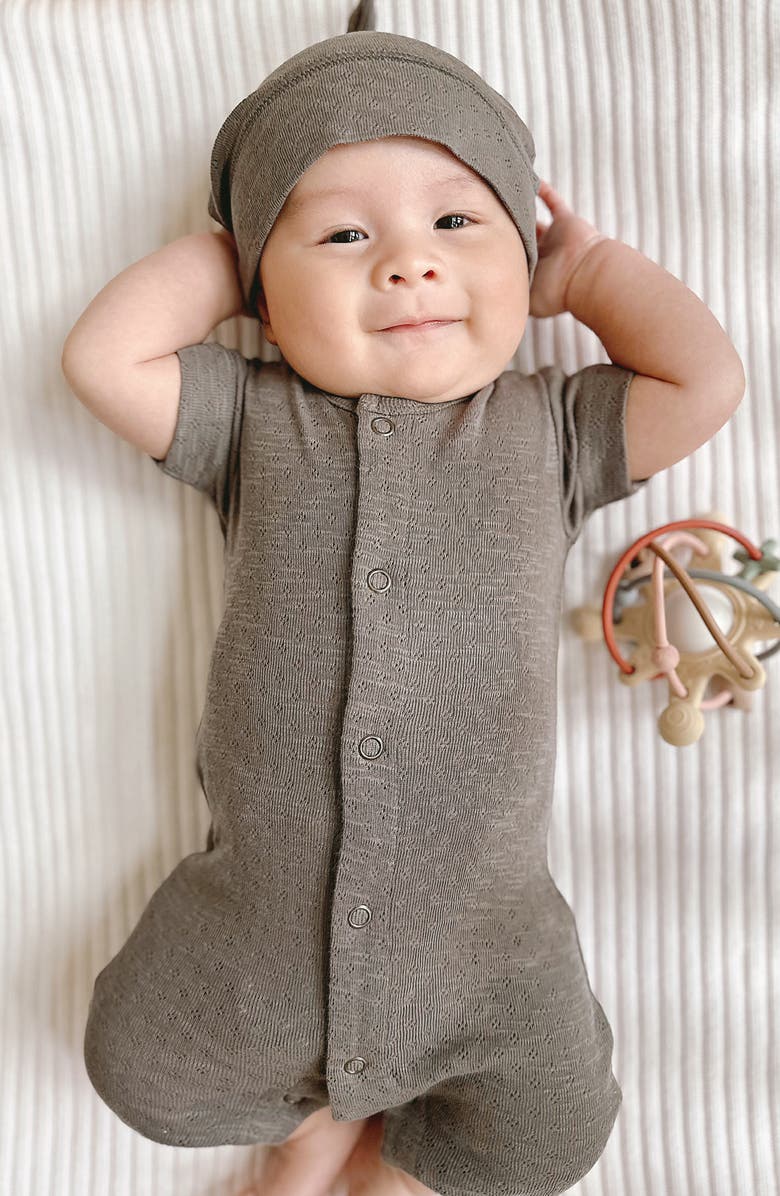 L'ovedbaby Pointelle Organic Cotton Romper, Alternate, color, 