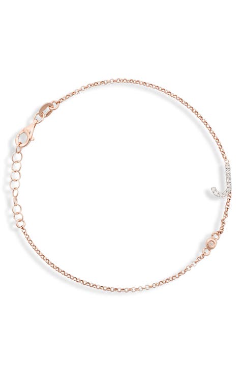 Diamond Initial Bezel Bracelet