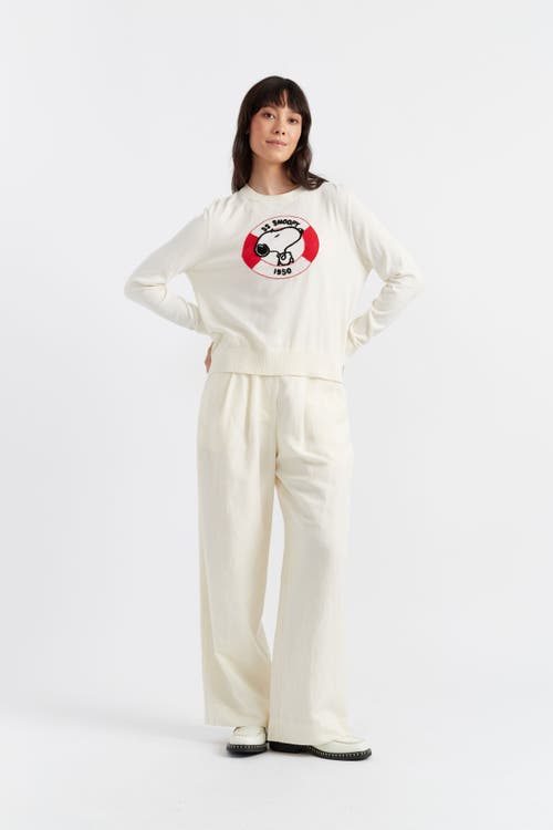 Chinti & Parker Cream Cotton Snoopy Nautical Sweater In Cream
